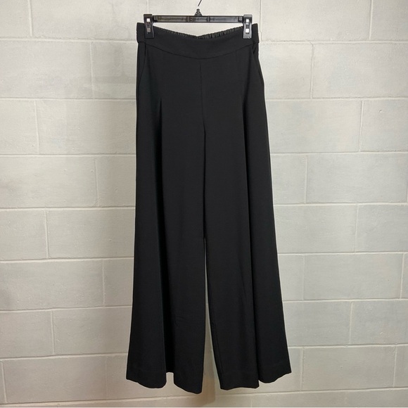 Madewell Caldwell Wide Leg Pull on Pleated Trouser Pants Size 4 Black E4257 *EUC - Picture 3 of 12